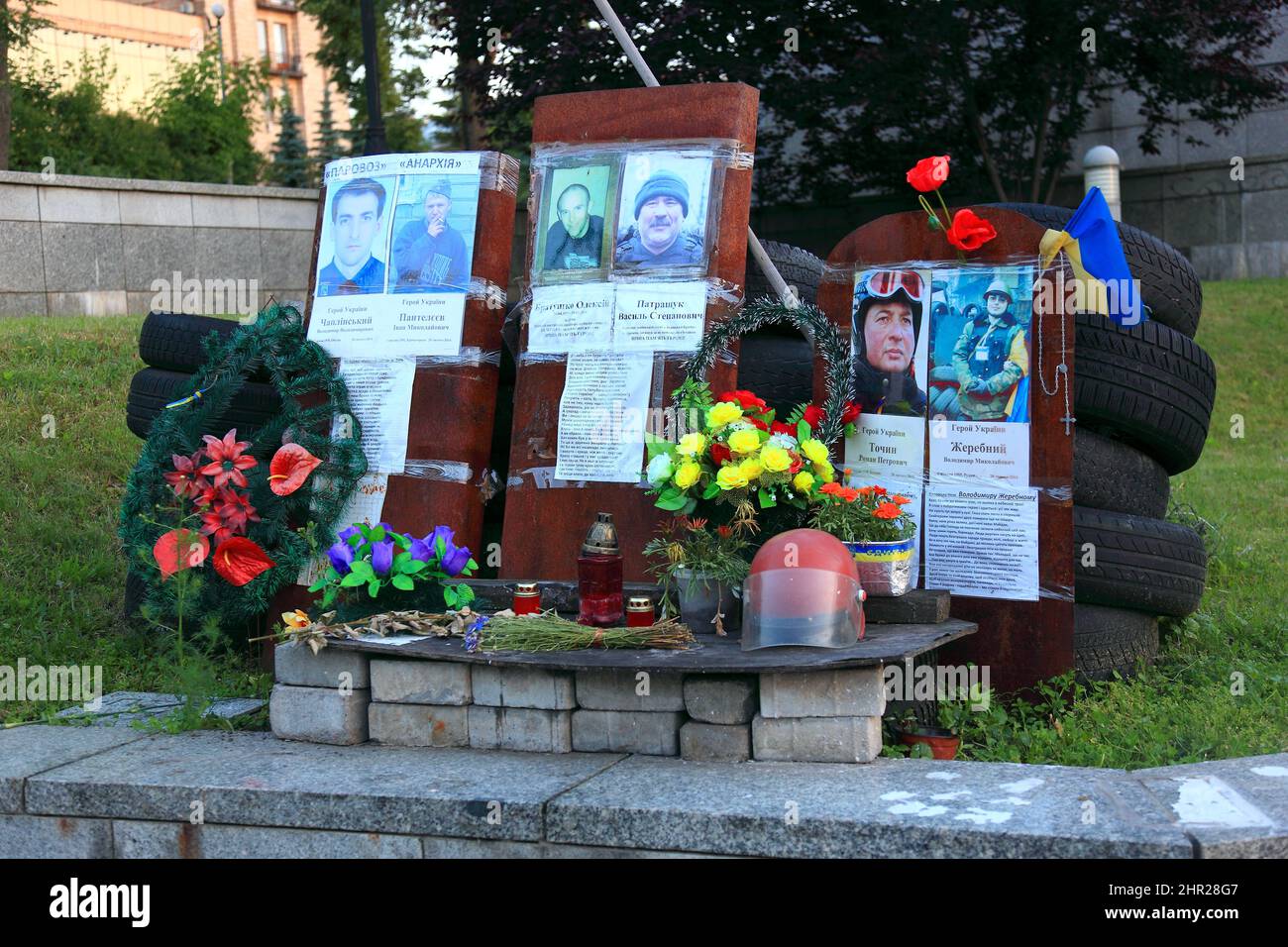 Ukraine, Kiev city, in memory of the dead from the bloodiest Maidan demonstration in February 2014 Stock Photo