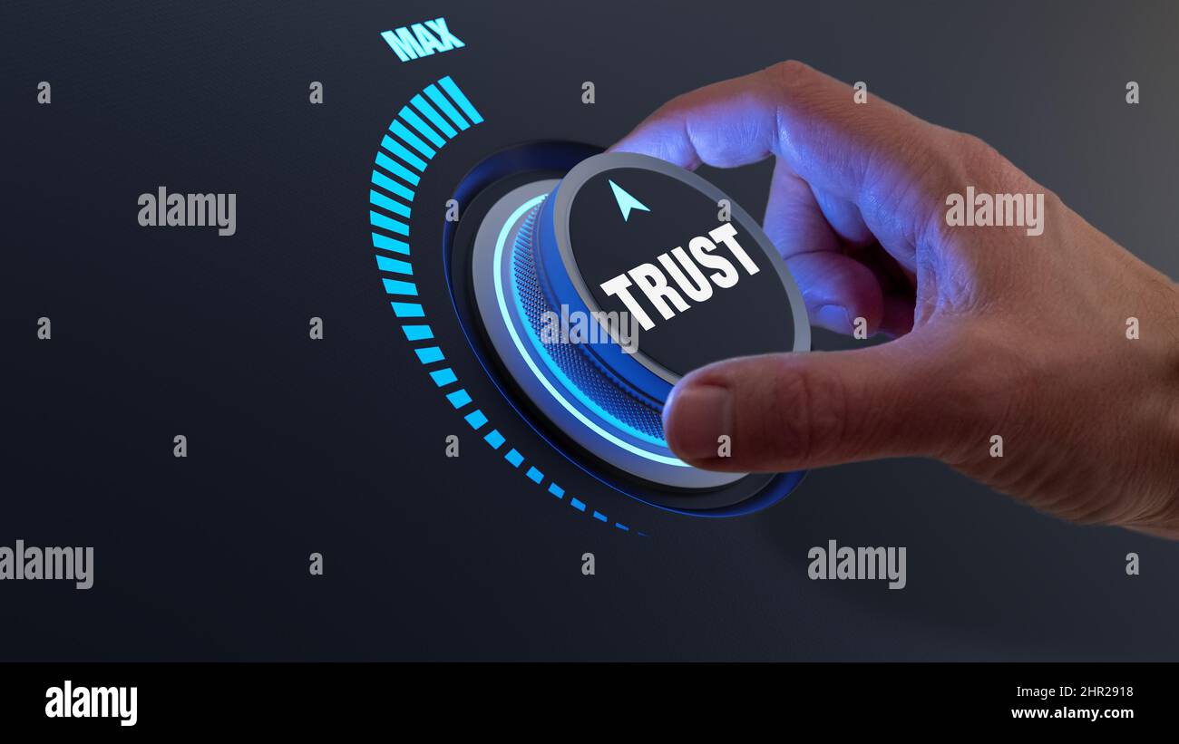 Trust in business and finance relationships. Trusted partner, contract, agreement or assurance concept. Confidence to work together, trustworthy compa Stock Photo