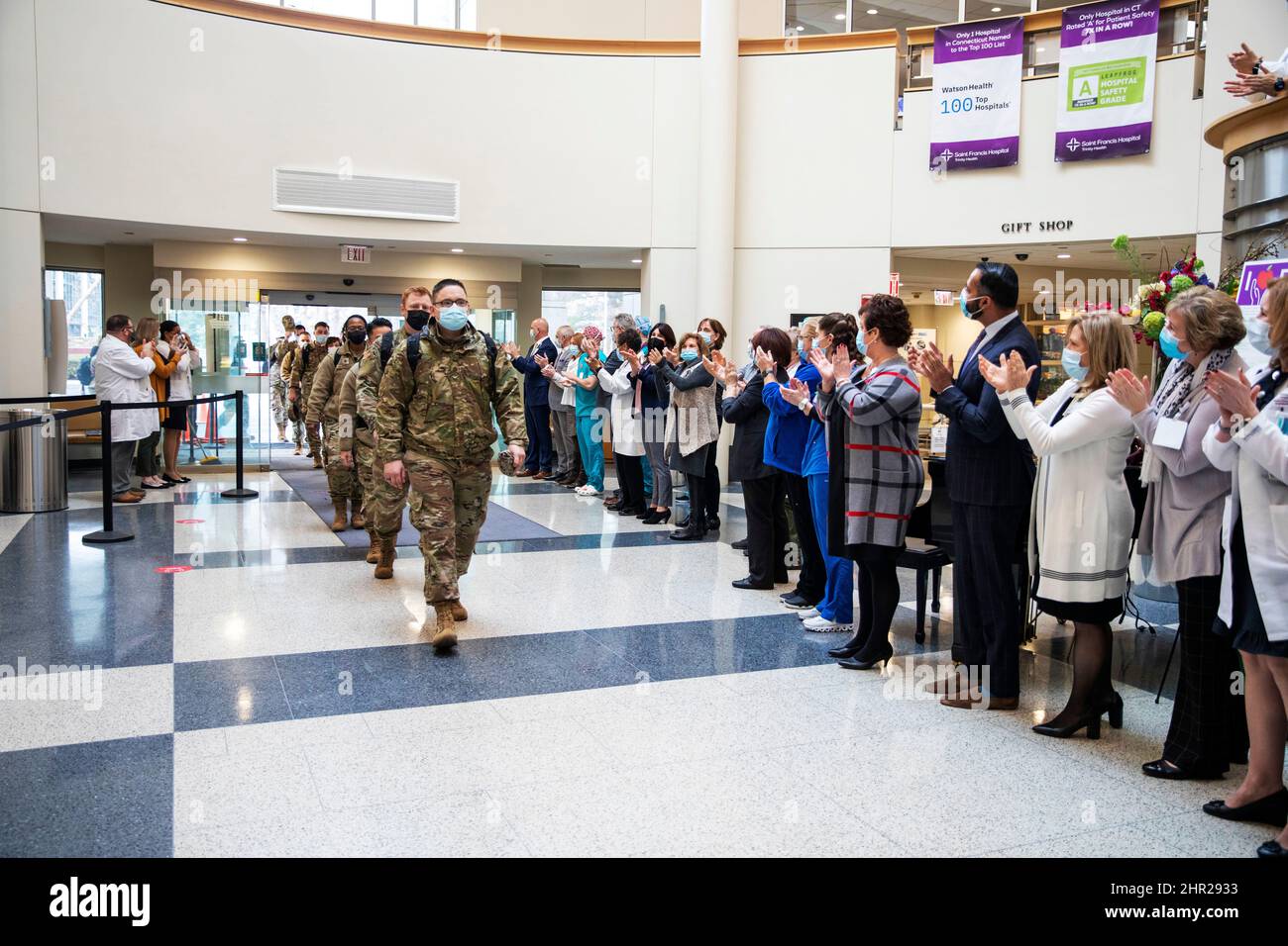 Hartford, Connecticut, USA. 9th Feb, 2022. Military medical team