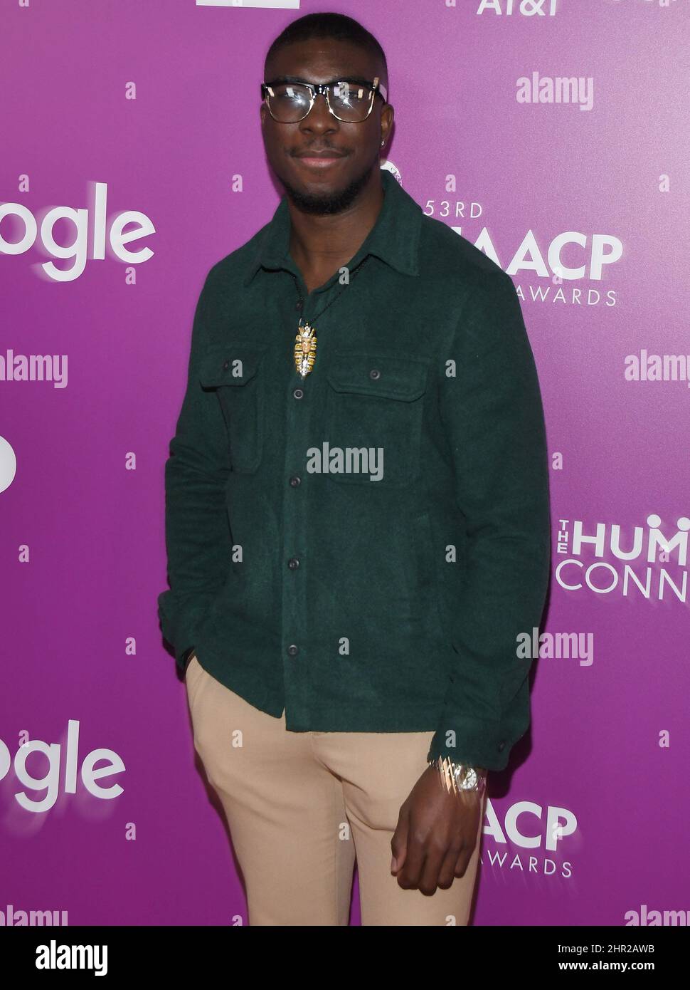 Los Angeles, USA. 24th Feb, 2022. Elisee Junior St Preux arrives at the 53rd NAACP Image Awards Nominees Reception held at the Beverly Hilton in Beverly Hills, CA on Thursday, ?February 24, 2022. (Photo By Sthanlee B. Mirador/Sipa USA) Credit: Sipa USA/Alamy Live News Stock Photo