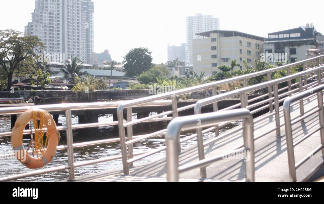 Chao Phraya River Express Boat Pier Bangkok Thailand Stock Photo - Alamy
