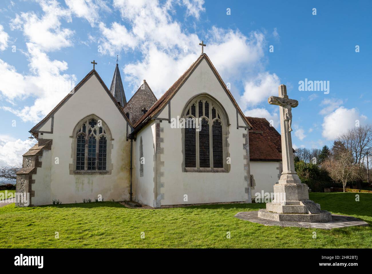 Holy Cross Church in Binsted village, Hampshire, England, UK Stock ...