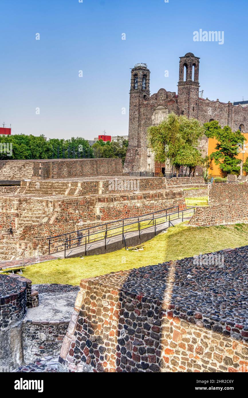 Plaza de las Tres Culturas, Mexico City Stock Photo