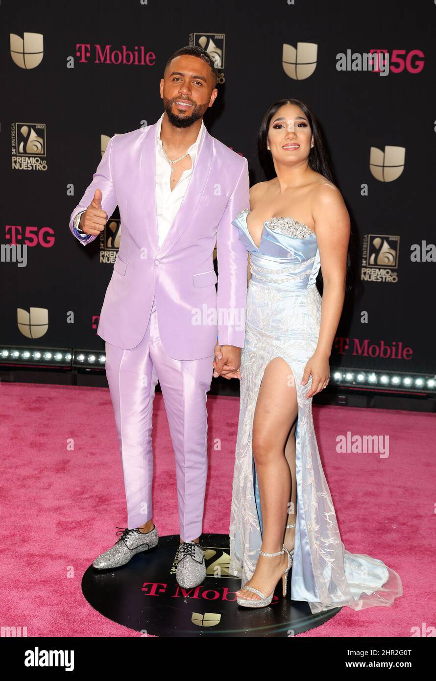 MIAMI, FLORIDA FEBRUARY 24 DJ Adoni (L) attends Univision's 34th