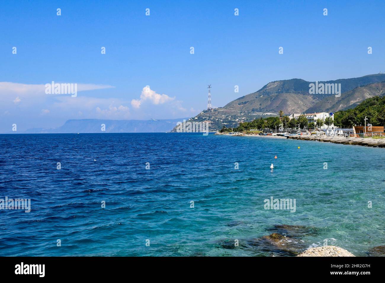 Italy, Calabria, Villa San Giovanni, strait of Messina view Stock Photo