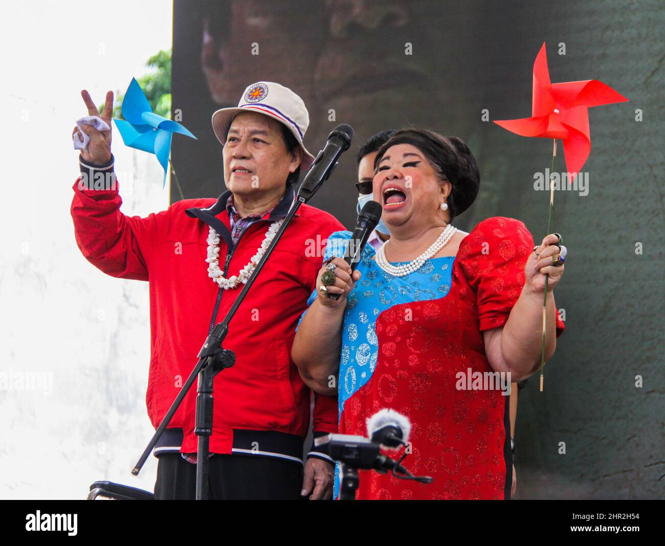 Quezon City, Philippines. 25th Feb, 2022. Militant groups today marked the 36th anniversary of EDSA people power revolution in the history of the overthrow of the Marcos dictatorship. (Photo by Edd Castro/Pacific Press) Credit: Pacific Press Media Production Corp./Alamy Live News Stock Photo