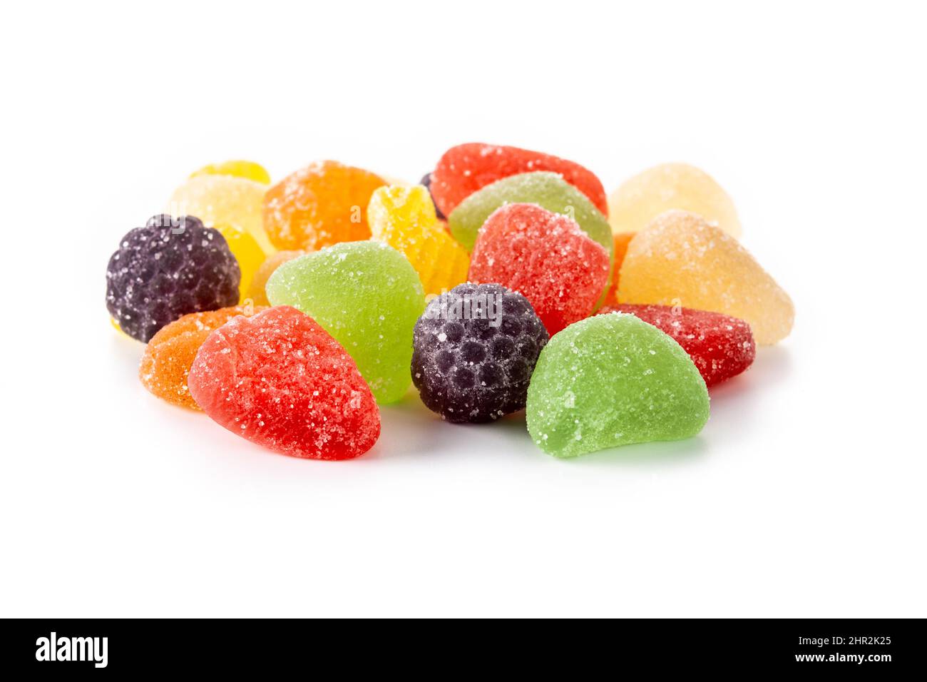 Colorful jelly sugar candies isolated on white background Stock Photo ...