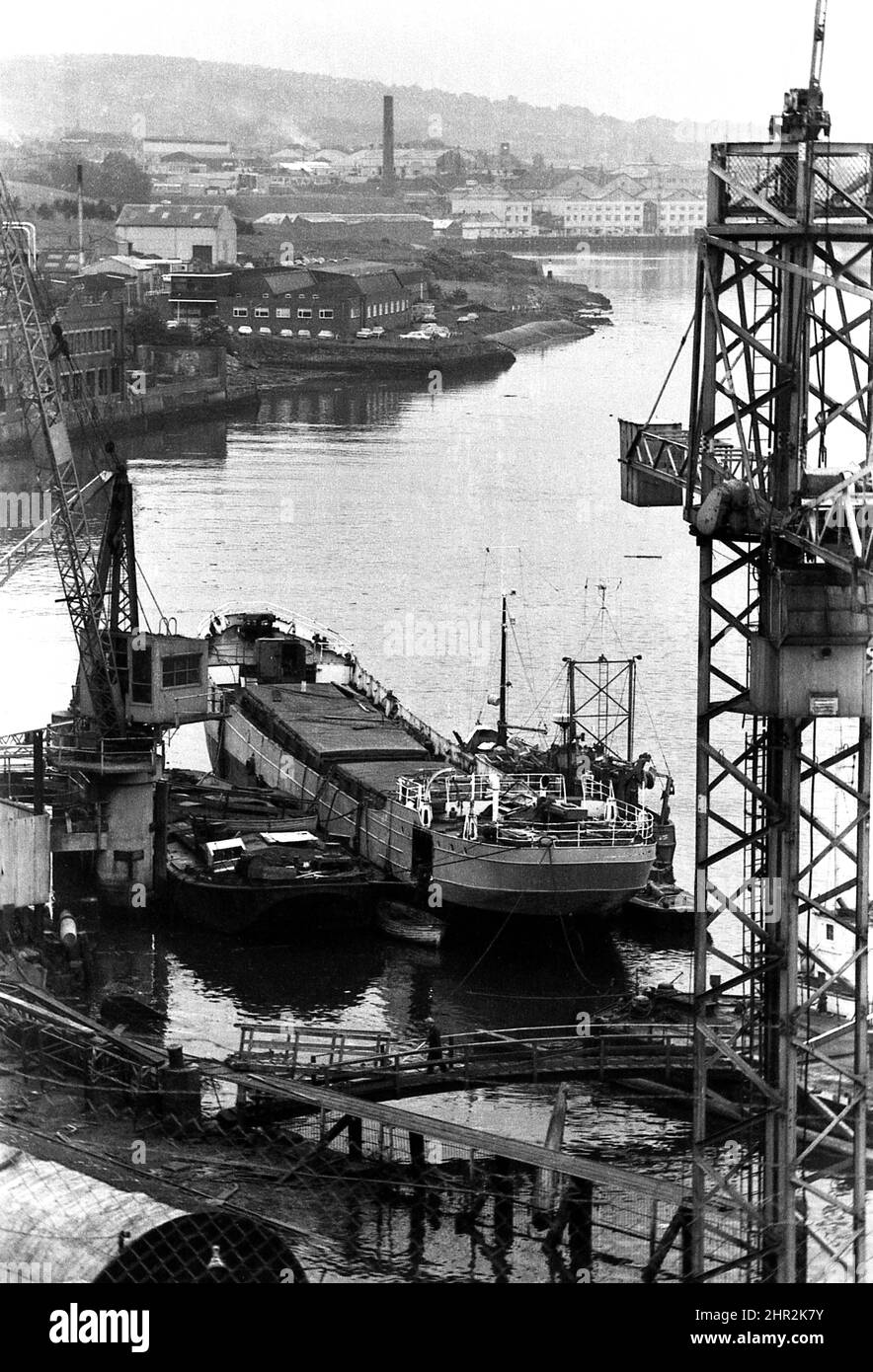 SHOT 184  R B Harrison boat builders repairers and dismantlers Gateshead river Tyne 1969 Stock Photo