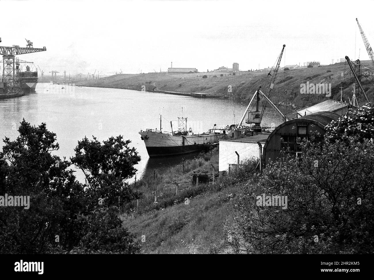 SHOT 190  R B Harrison boat builders repairers and dismantlers Gateshead river Tyne 1969 Stock Photo