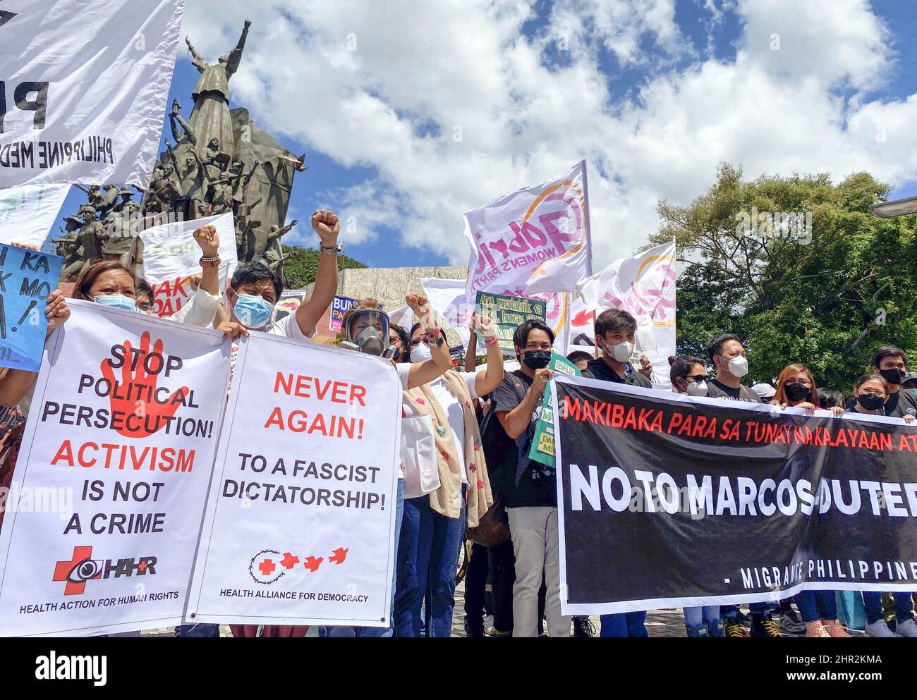 Protesters stage a rally in the Metro Manila area of the Philippines on ...
