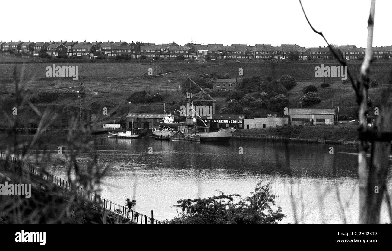 SHOT 194  R B Harrison boat builders repairers and dismantlers Gateshead river Tyne 1969 Stock Photo