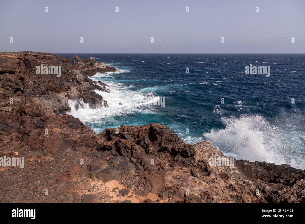 Waves at Punta de Abona on Tenerife in the Canary Islands Stock Photo