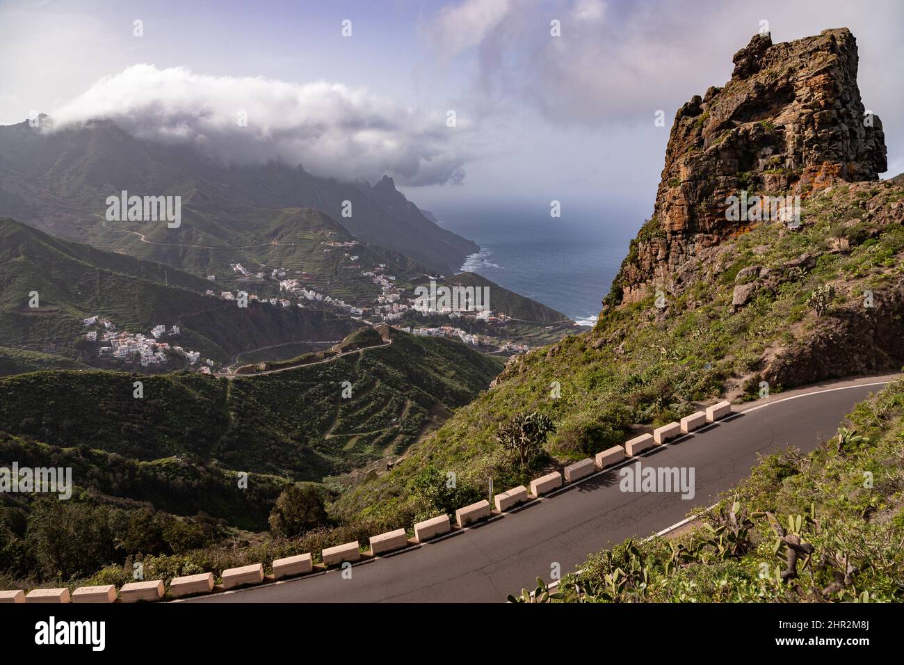 Mountain road above Taganana, Tenerife on the Canary Islands Stock Photo