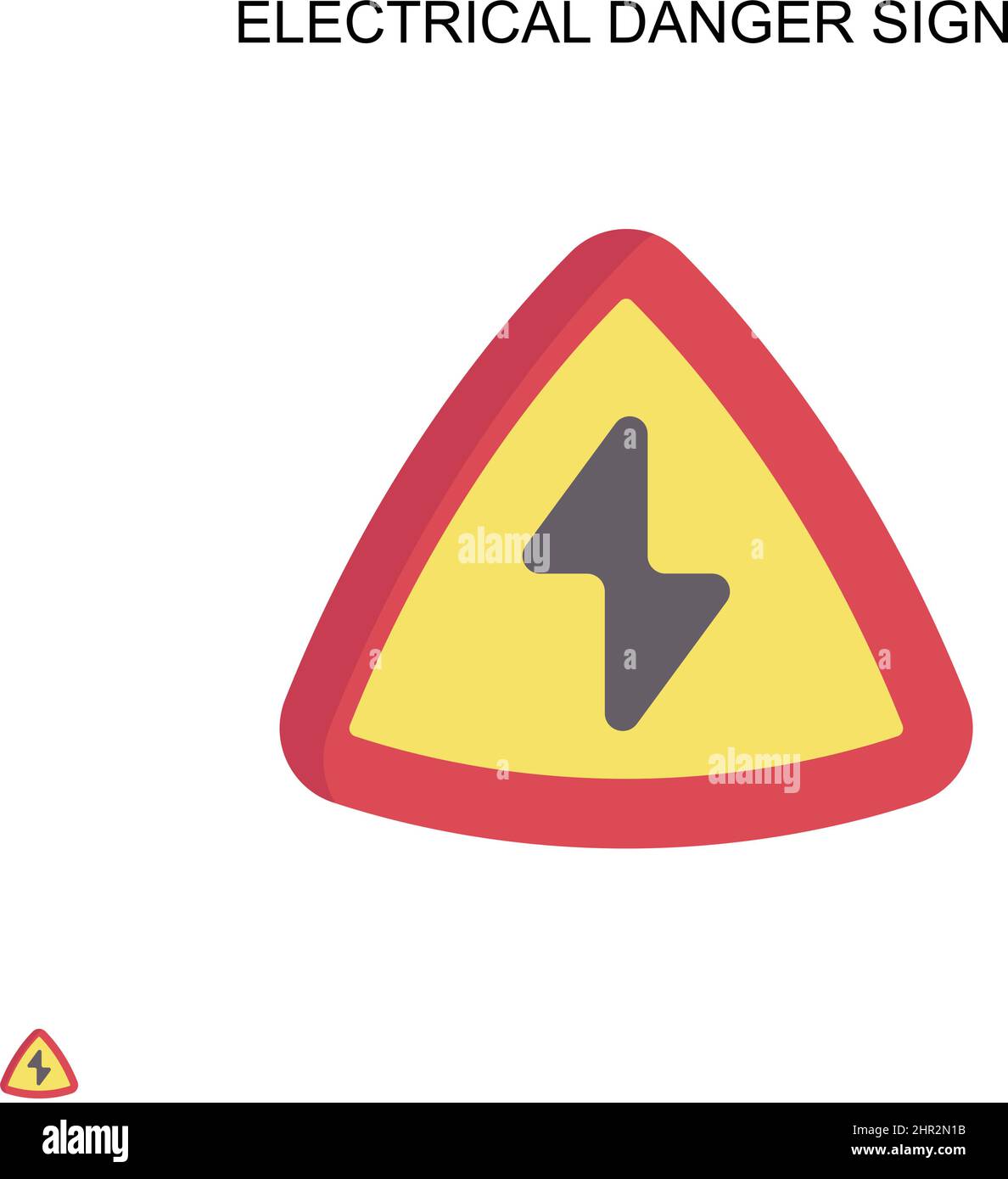 Electrical danger sign Simple vector icon. Illustration symbol design template for web mobile UI element. Stock Vector