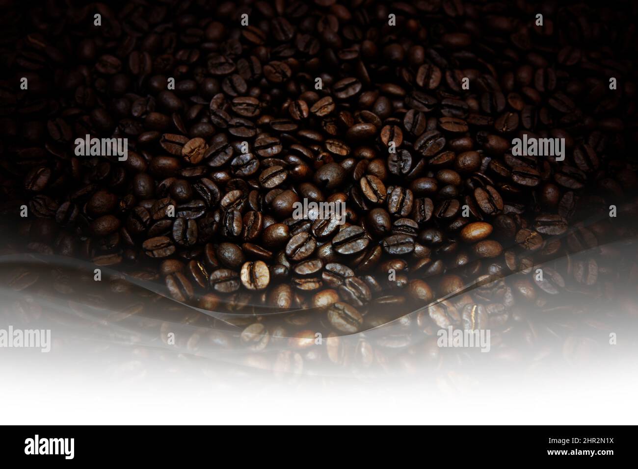 View of Delicious and thickly roasted fresh coffee beans and curves Stock Photo ...