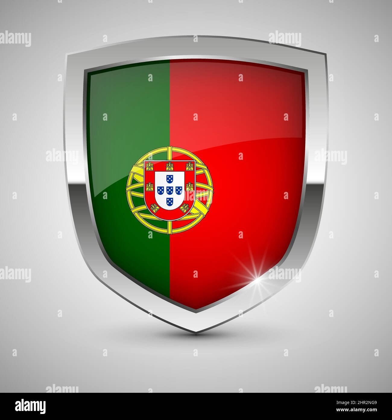 EPS10 Vector Patriotic shield with flag of Portugal. An element of impact for the use you want to make of it. Stock Vector