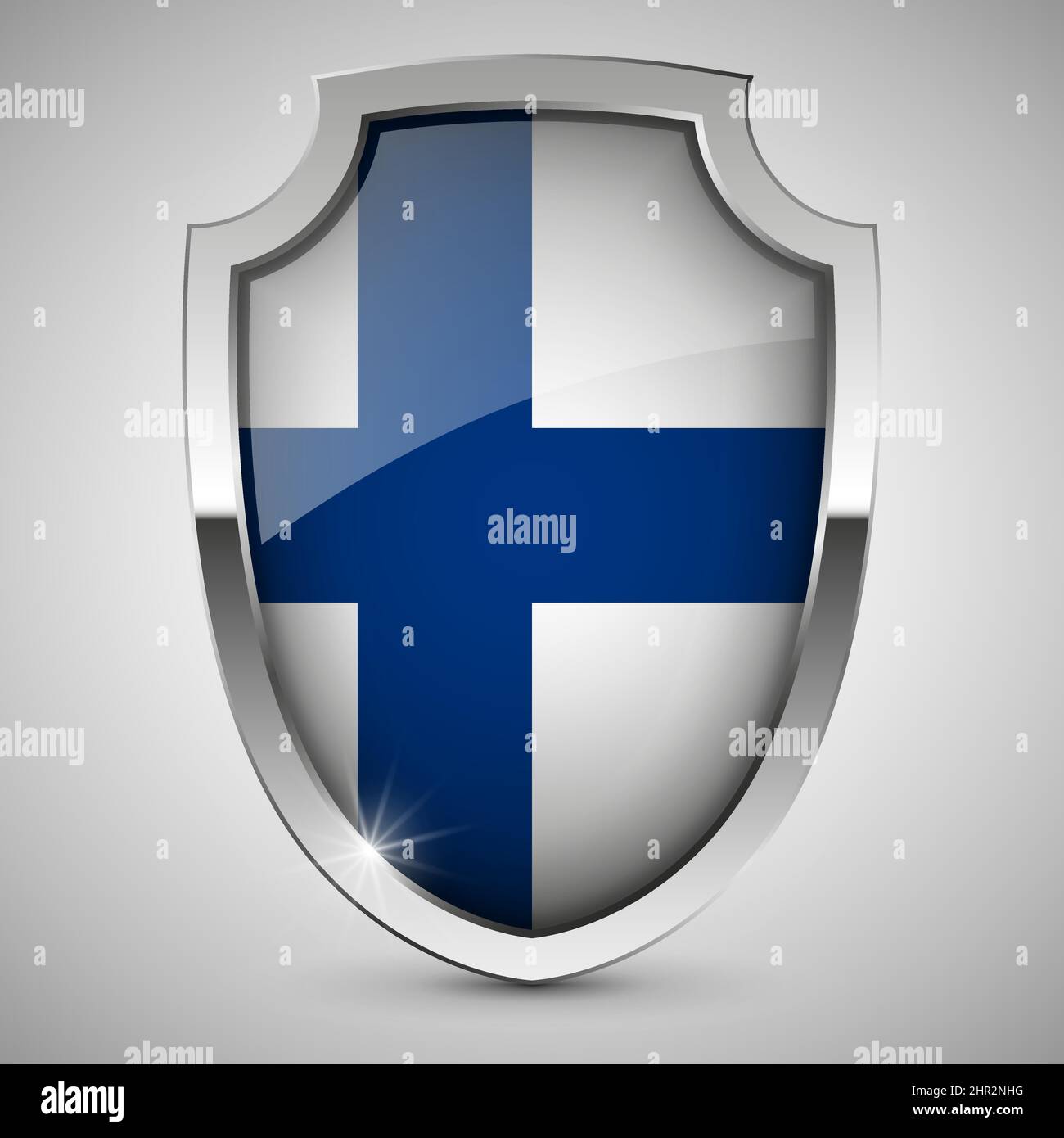 EPS10 Vector Patriotic shield with flag of Finland. An element of impact for the use you want to make of it. Stock Vector