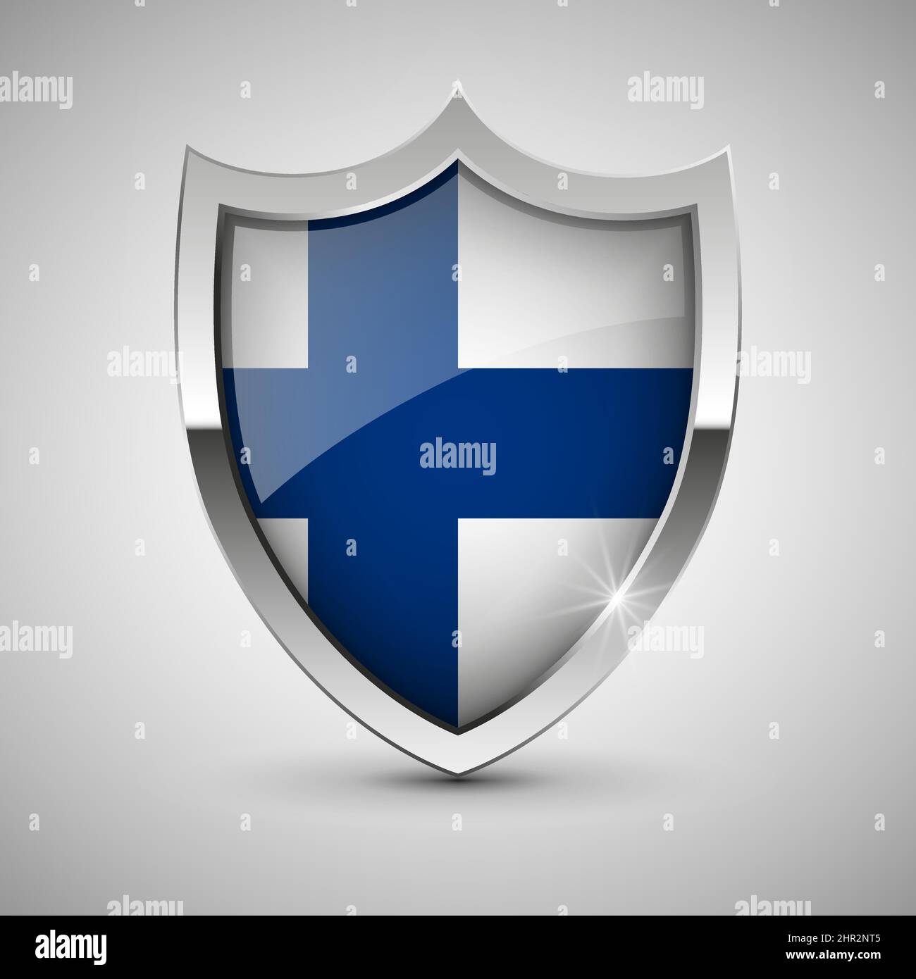 EPS10 Vector Patriotic shield with flag of Finland. An element of impact for the use you want to make of it. Stock Vector