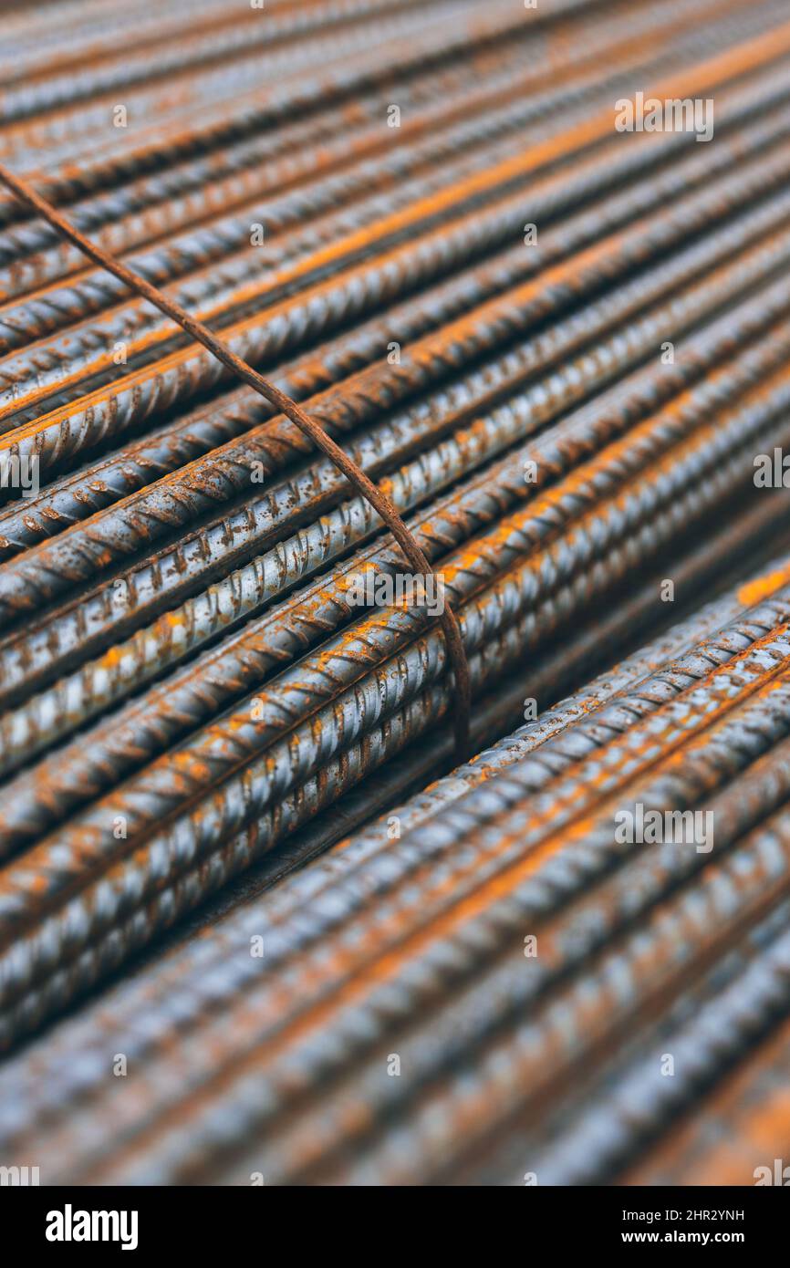 Close Up Of Reinforcing Steel Bars Stock Photo - Alamy