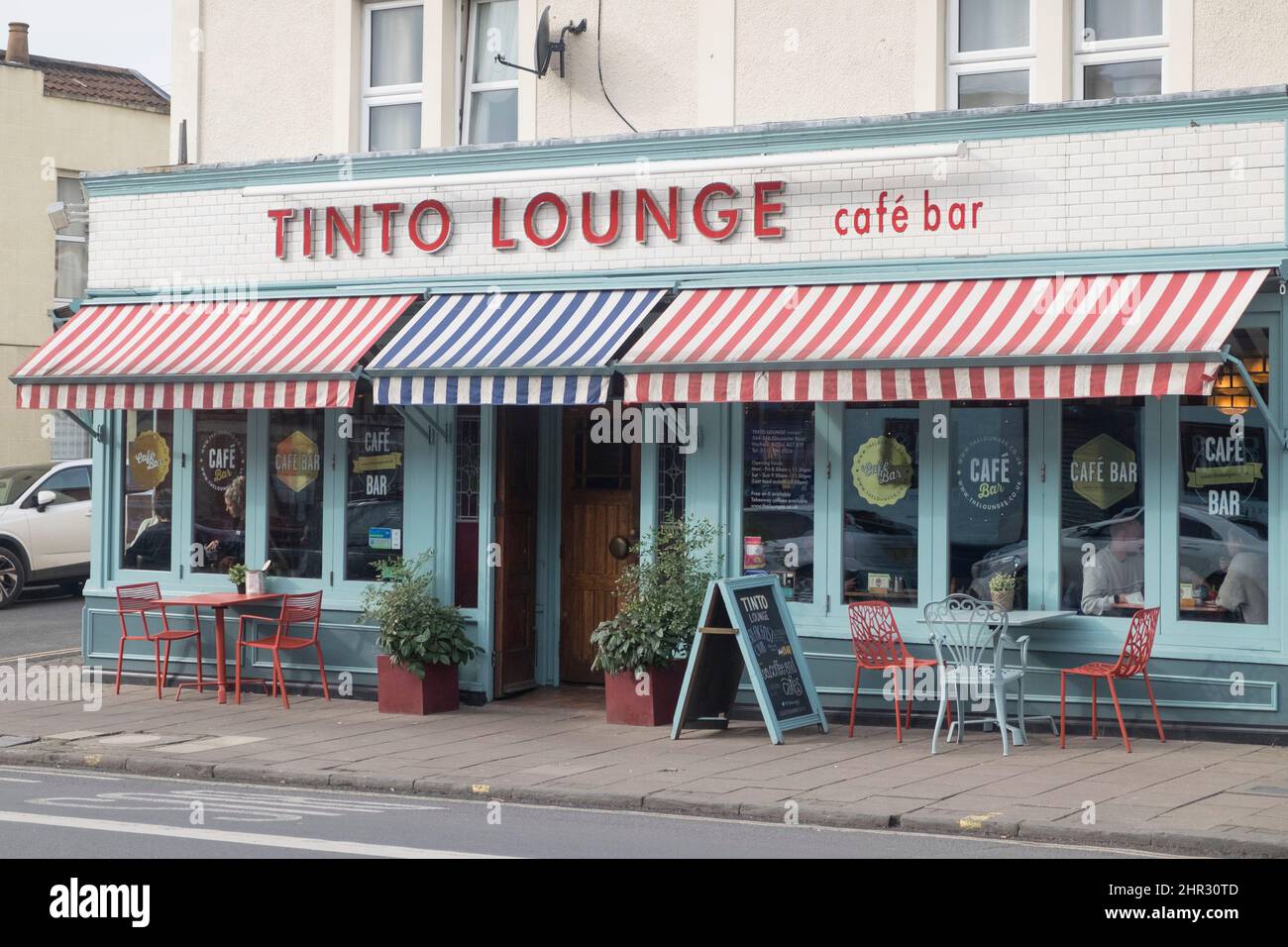 Along Gloucester Rd Bristol UK The Tinto Lounge cafe bar Horfield Stock Photo