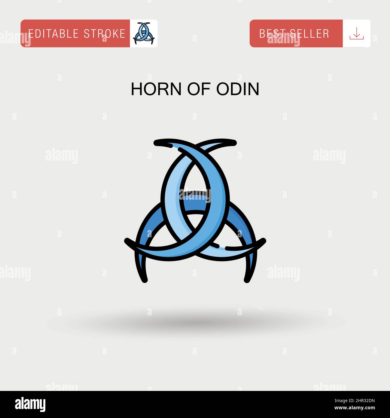 Horn of odin Simple vector icon. Stock Vector