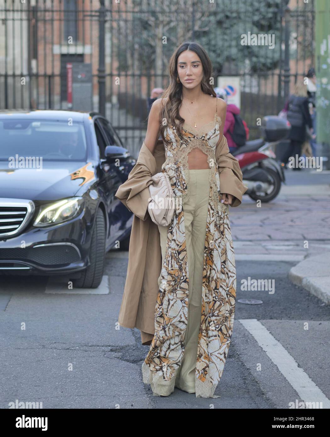 Tamara Kalinic Tamara Kalinic street style outfit before Alberta Ferretti fashion show