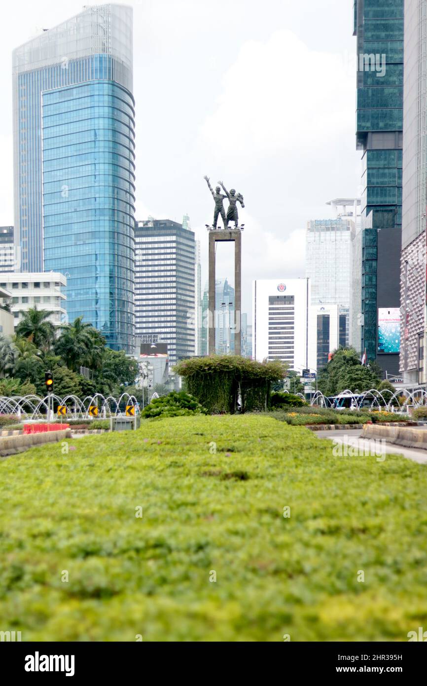 Jakarta, Indonesia.Welcoming Statue, patung Selamat Datang. Jakarta iiconic landmark Stock Photo