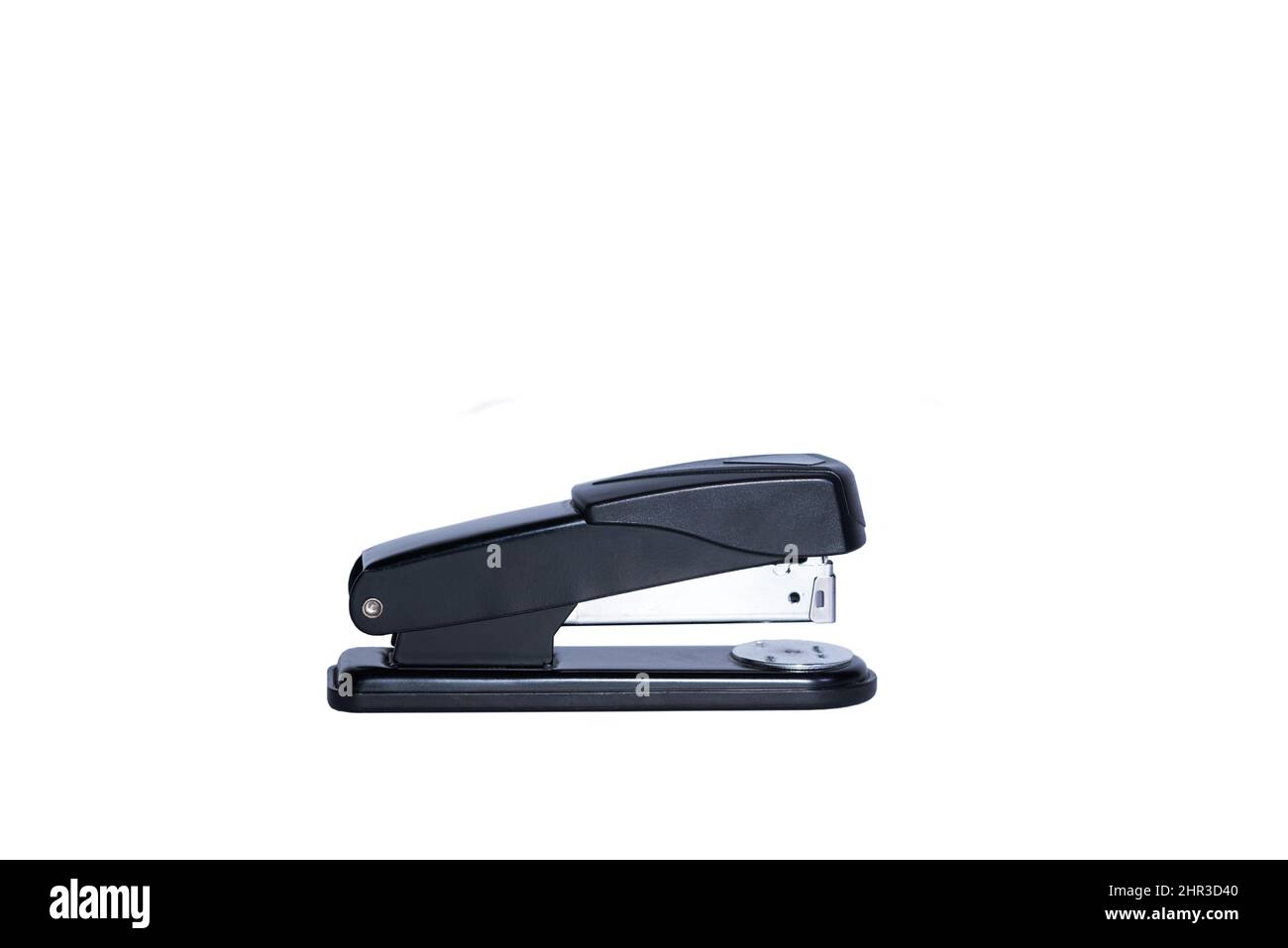 Black handy stapler isolated on white background Stock Photo