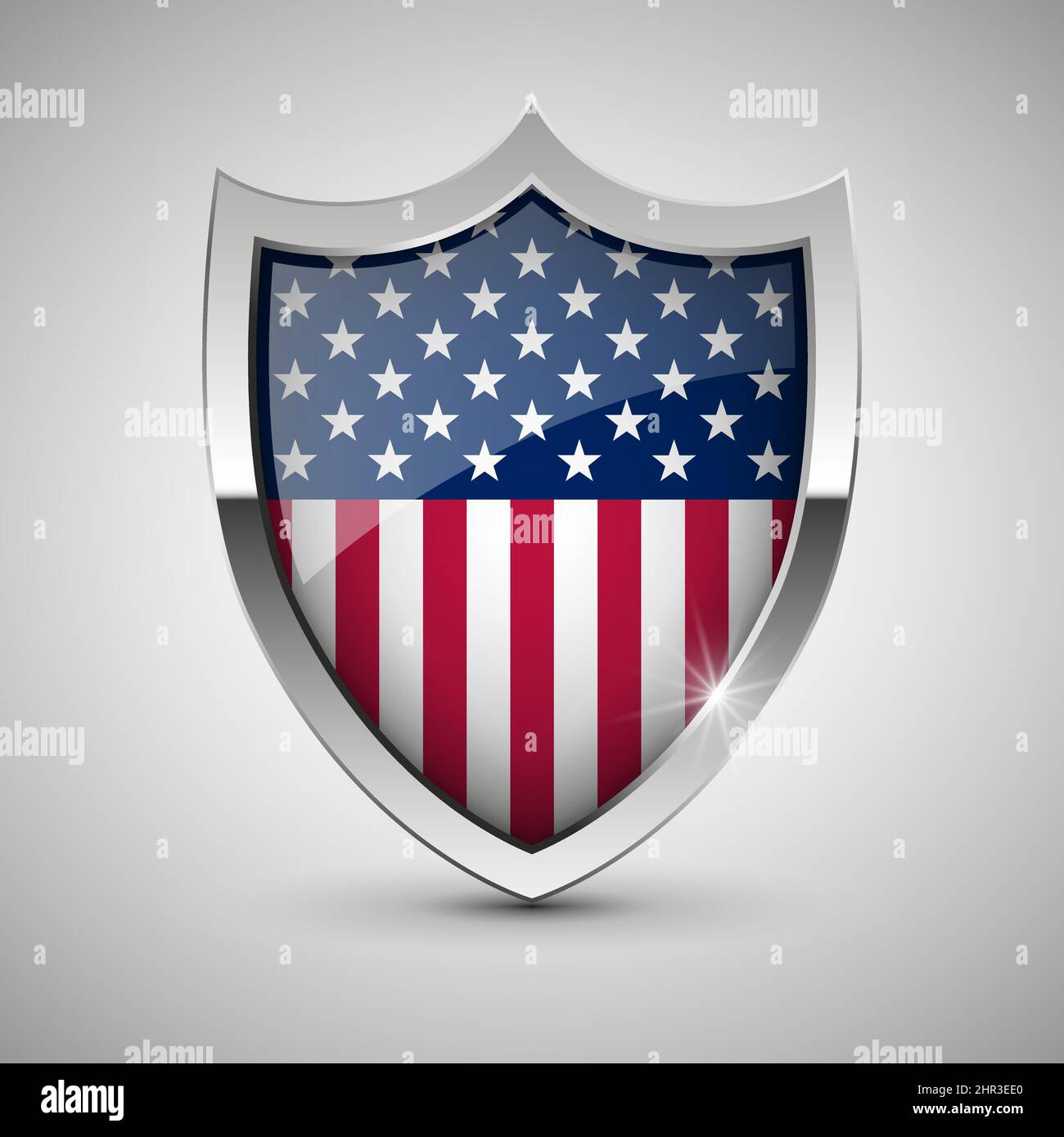EPS10 Vector Patriotic shield with flag of Usa. An element of impact for the use you want to make of it. Stock Vector