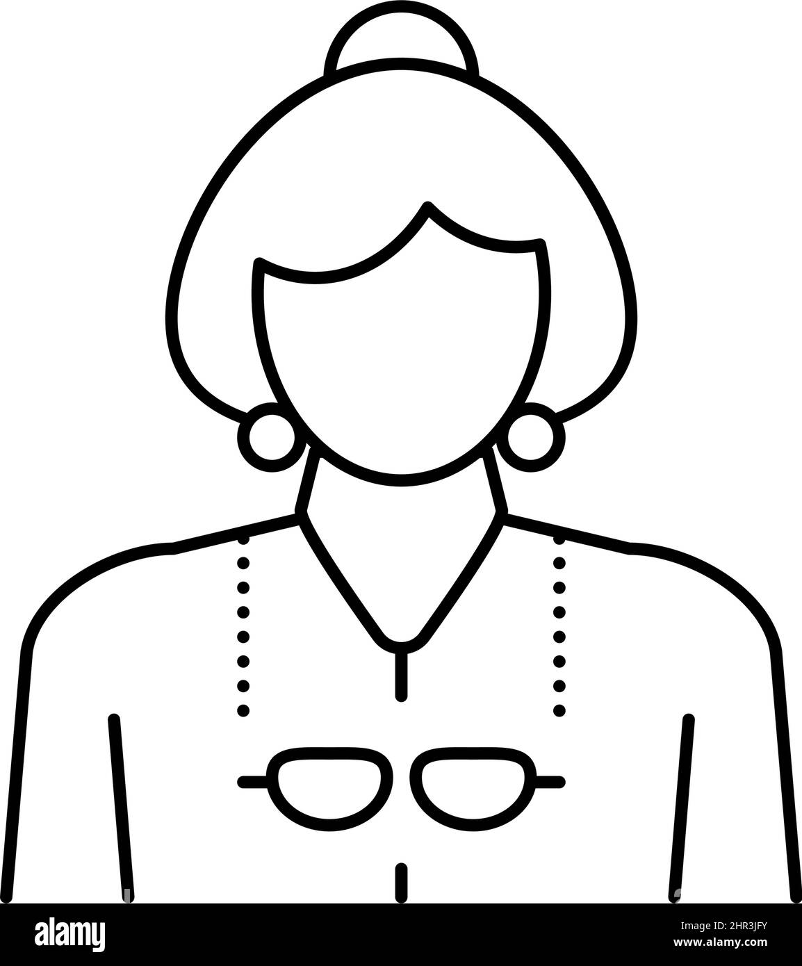 elderly woman grandmother line icon vector illustration Stock Vector