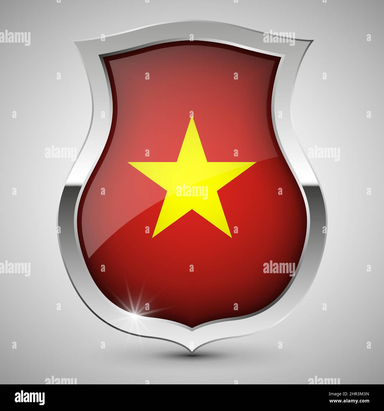 EPS10 Vector Patriotic shield with flag of Vietnam. An element of impact for the use you want to make of it. Stock Vector