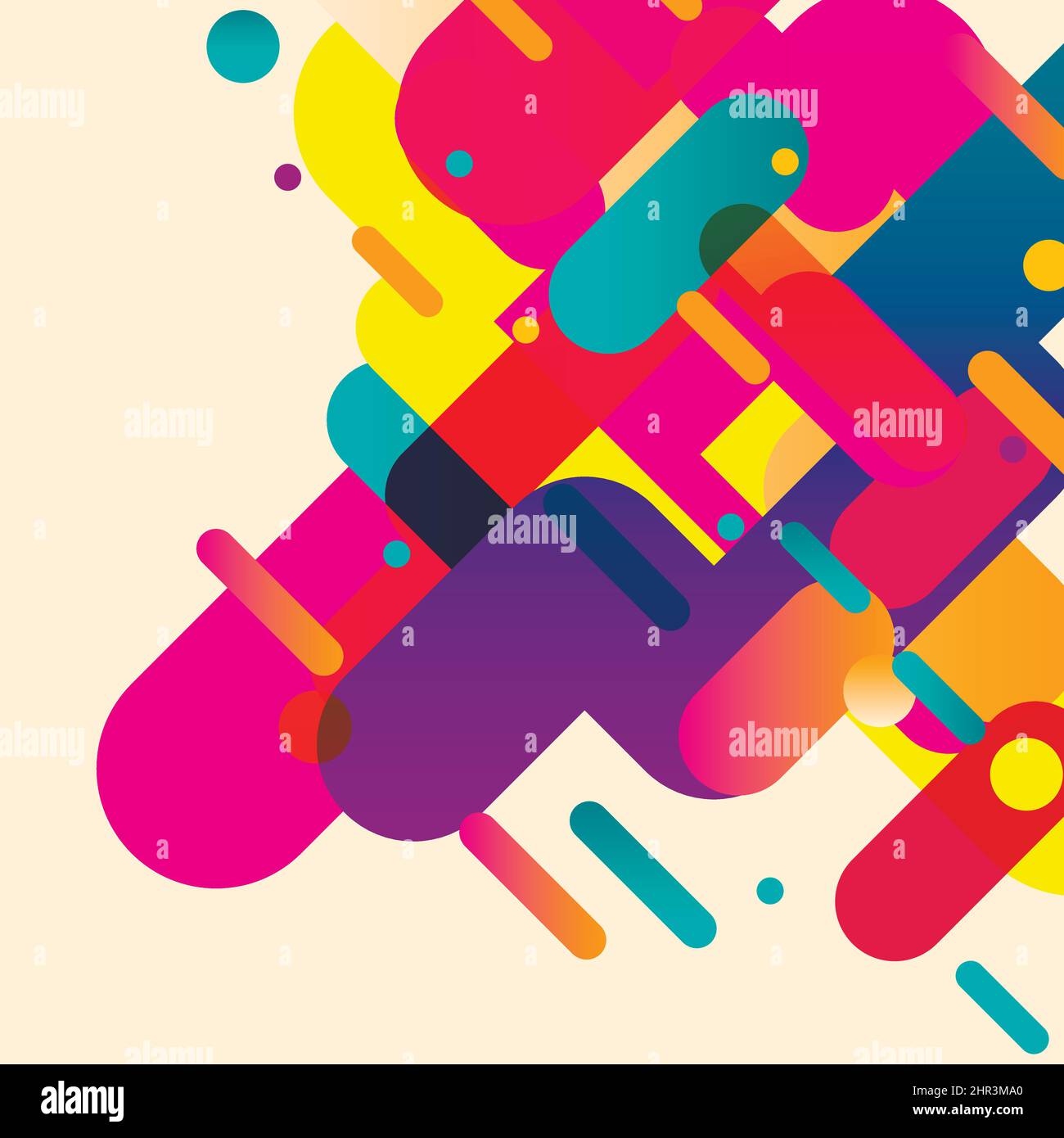 Rounded abstract colorful shapes. Vector background Stock Vector