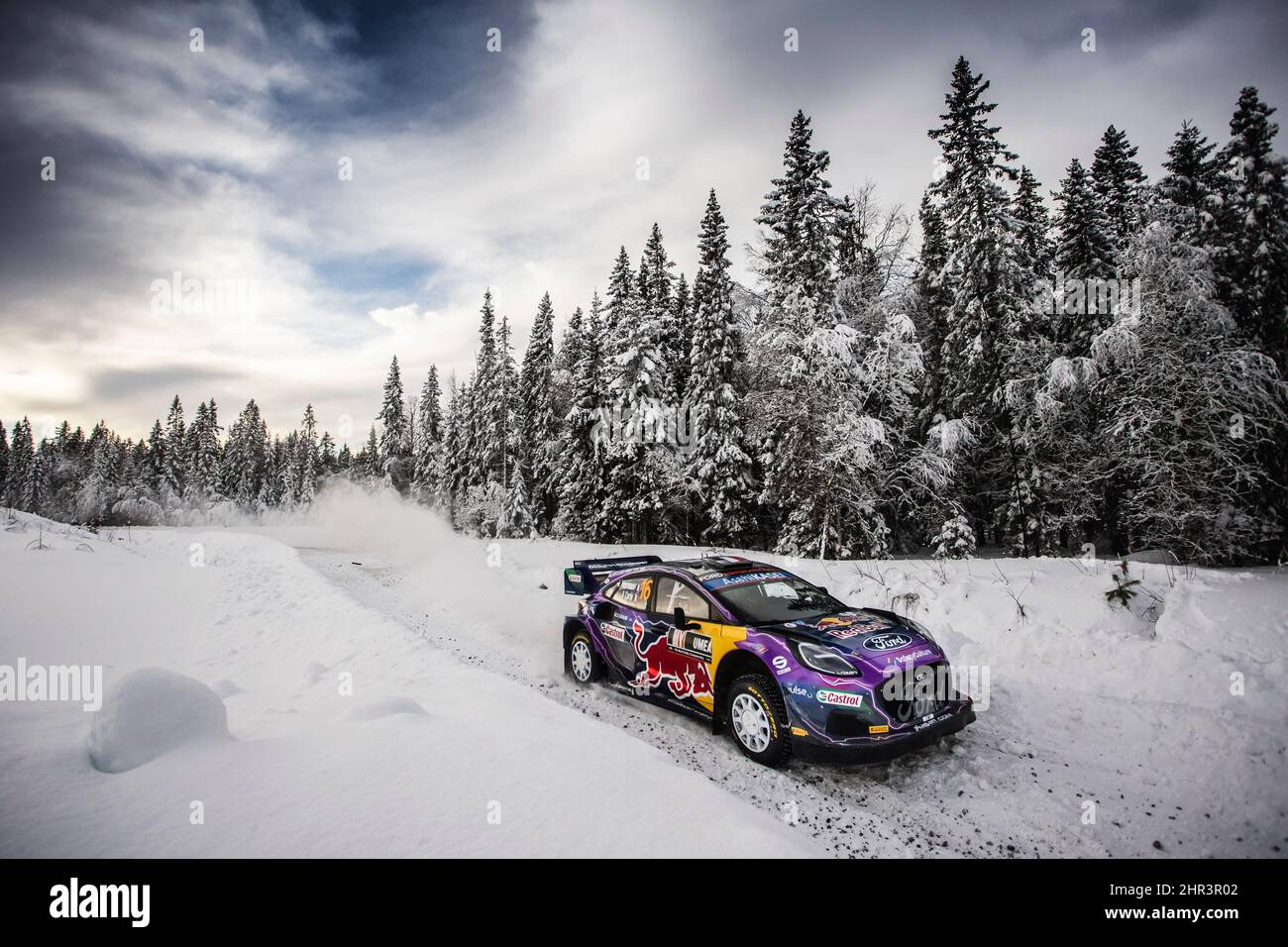 16 FOURMAUX Adrien (fra), CORIA Alexandre (fra), M-Sport Ford World Rally  Team, Ford Puma Rally1, action during the Rally Sweden 2022, 2nd round of  the 2022 WRC World Rally Car Championship, from