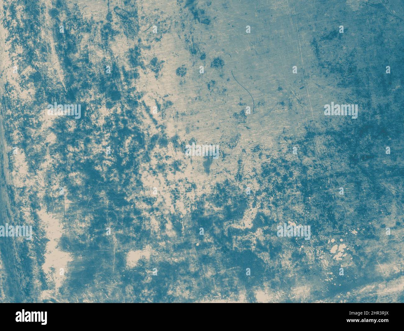 Blue grunge surface. Aged dust wallpaper. Abstract cracked effect. Distressed grunge background. Overlay rusty paper. Stock Photo