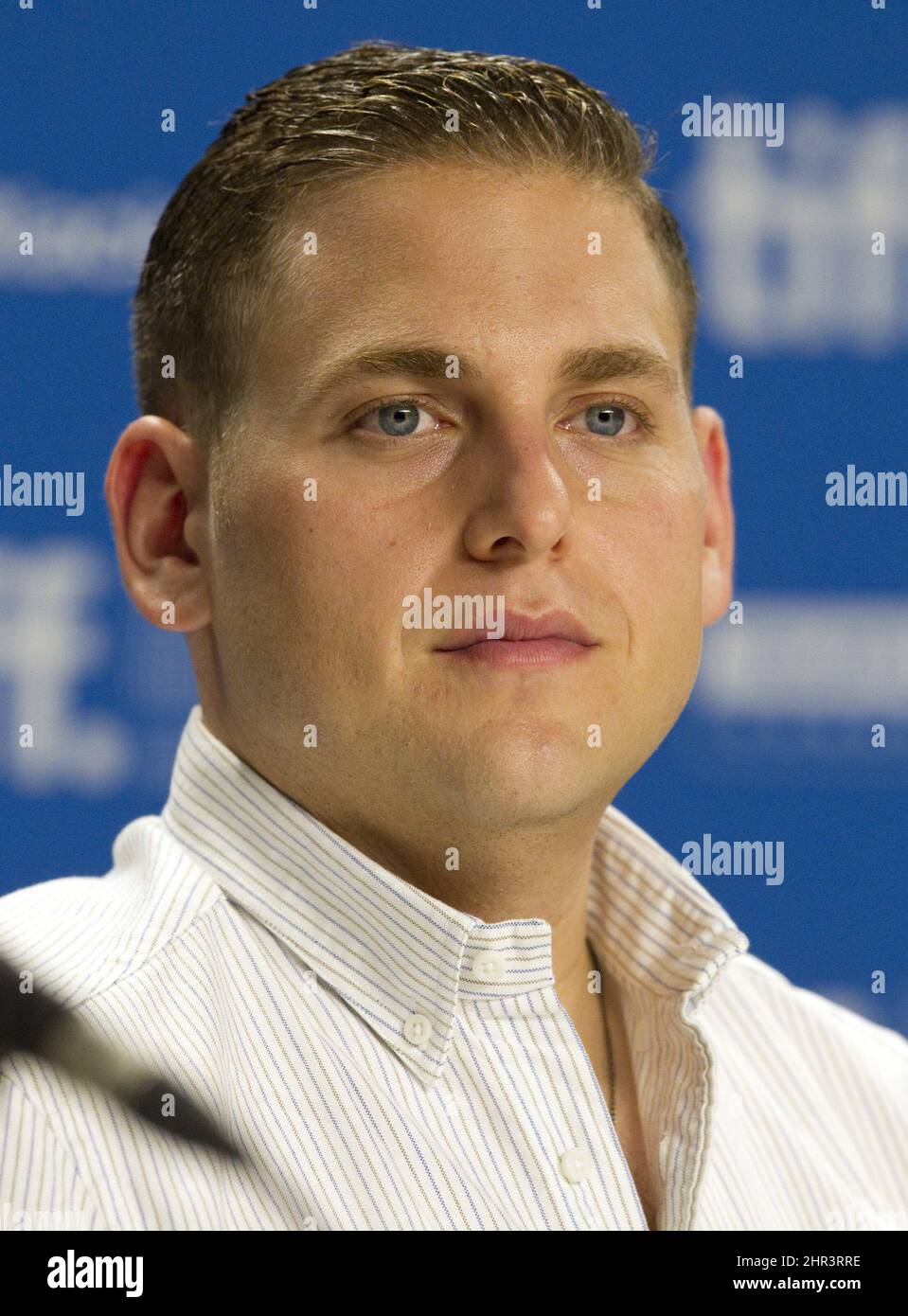Actor Jonah Hill attends a press conference for the film 'Moneyball' at the Toronto International Film Festival in Toronto Friday, September 9, 2011. THE CANADIAN PRESS/ Stock Photo