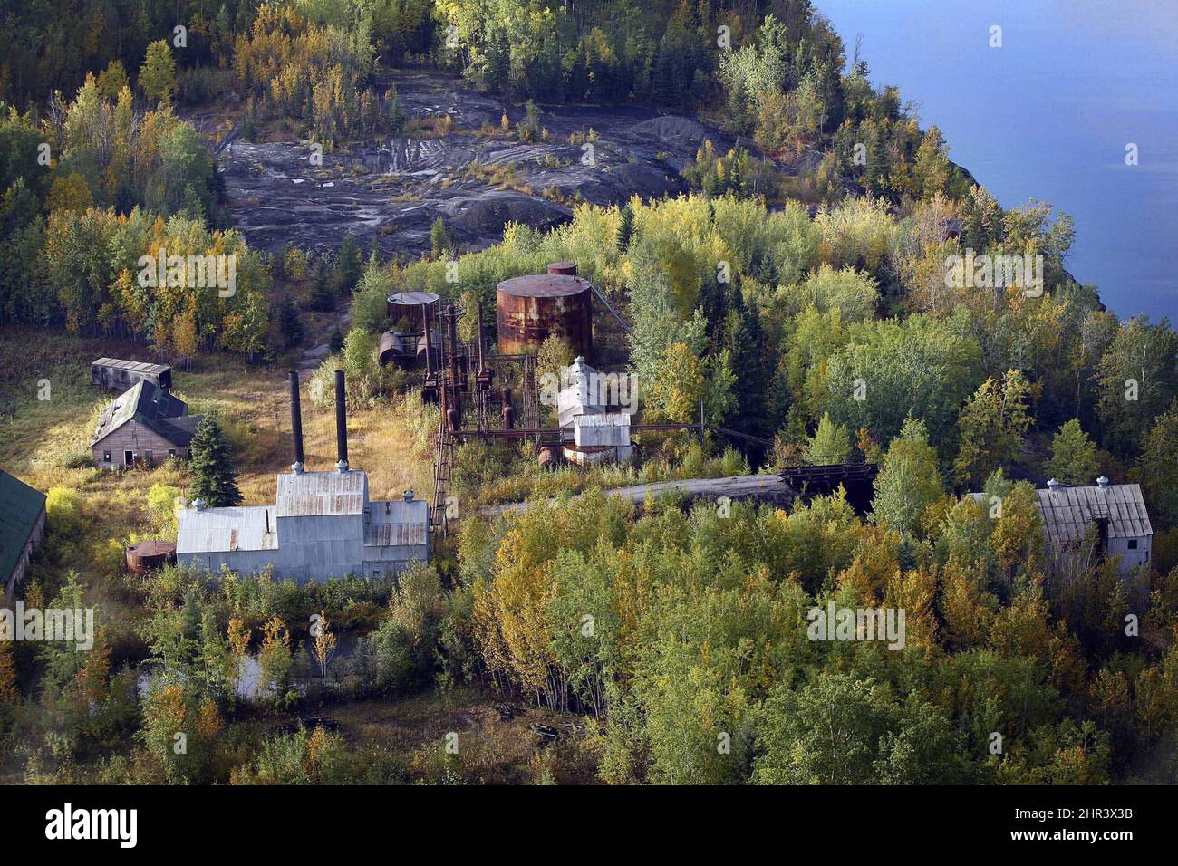 Alberta's first oilsands operation called Bitumont, on the shore of ...