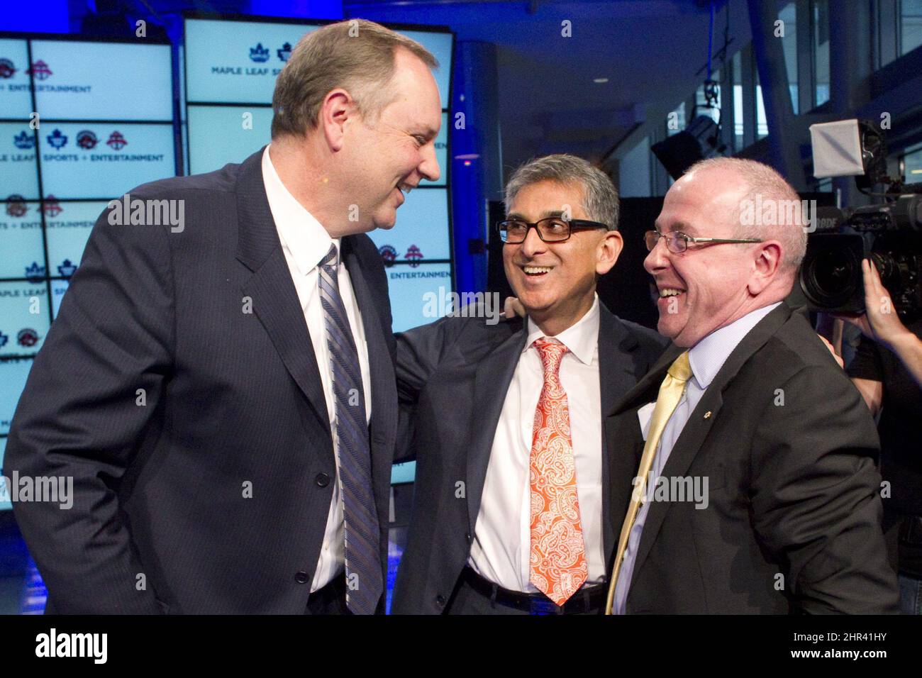 George Cope President and CEO of Bell Canada (left) Nadir Mohamed ...