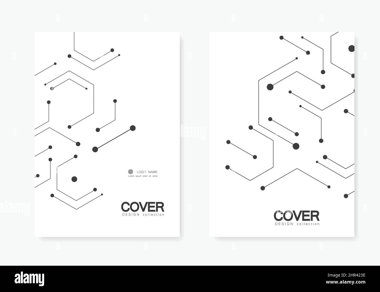 Vector connection and social network. Hexagons technology pattern Stock ...