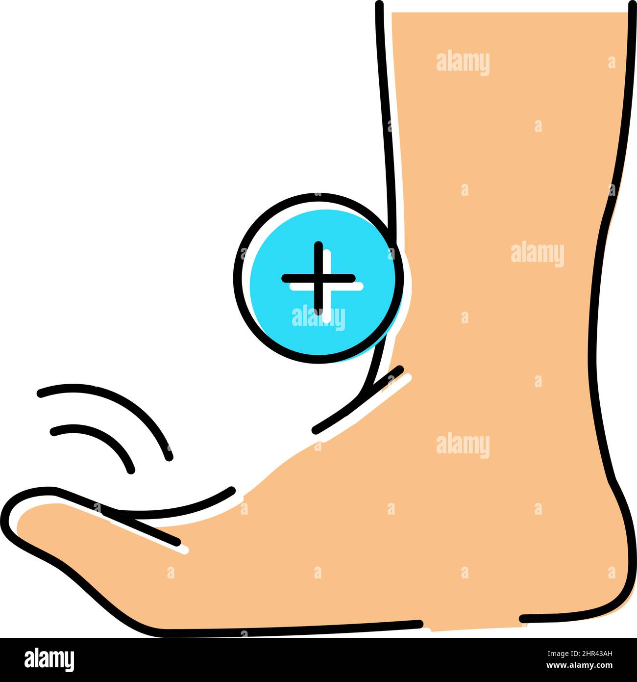 bending finger feet color icon vector illustration Stock Vector Image ...