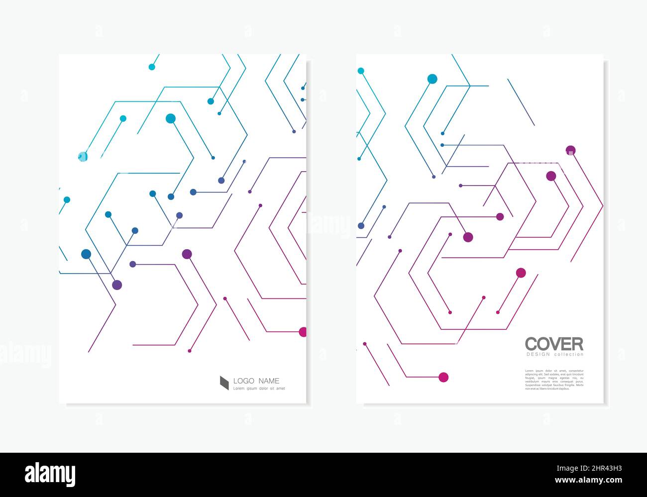 Abstract hexagonal pattern technology structures. Brochure design Stock ...
