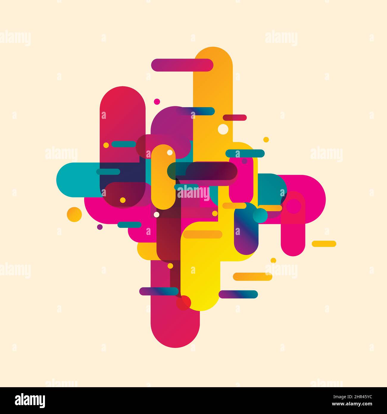 Modern abstract composition from rounded shapes. Vector design illustration Stock Vector