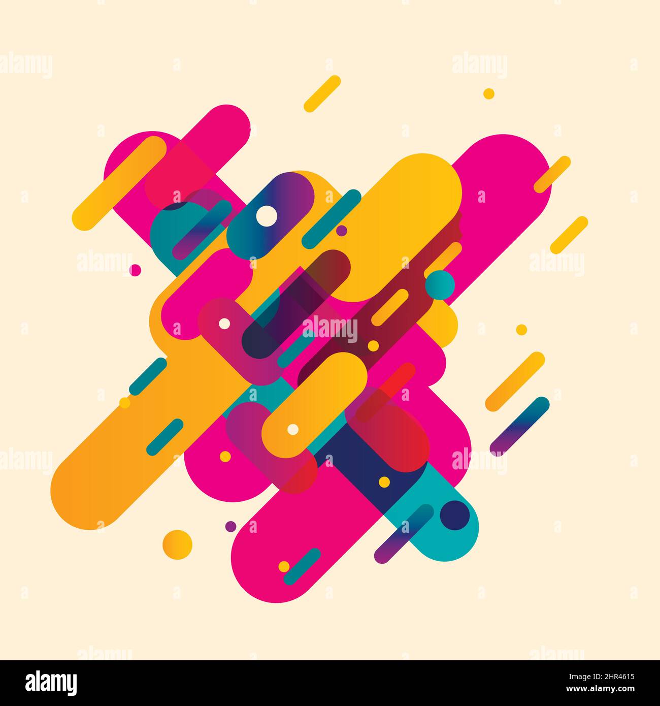 Modern abstract composition from rounded shapes. Vector design illustration Stock Vector