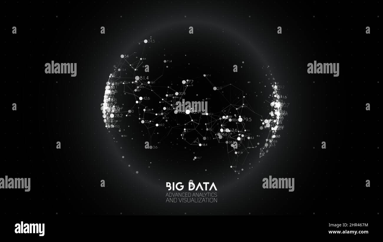 Big data visualization. Futuristic infographic. Information aesthetic design. Visual data complexity. Complex data threads graphic visualization Stock Vector