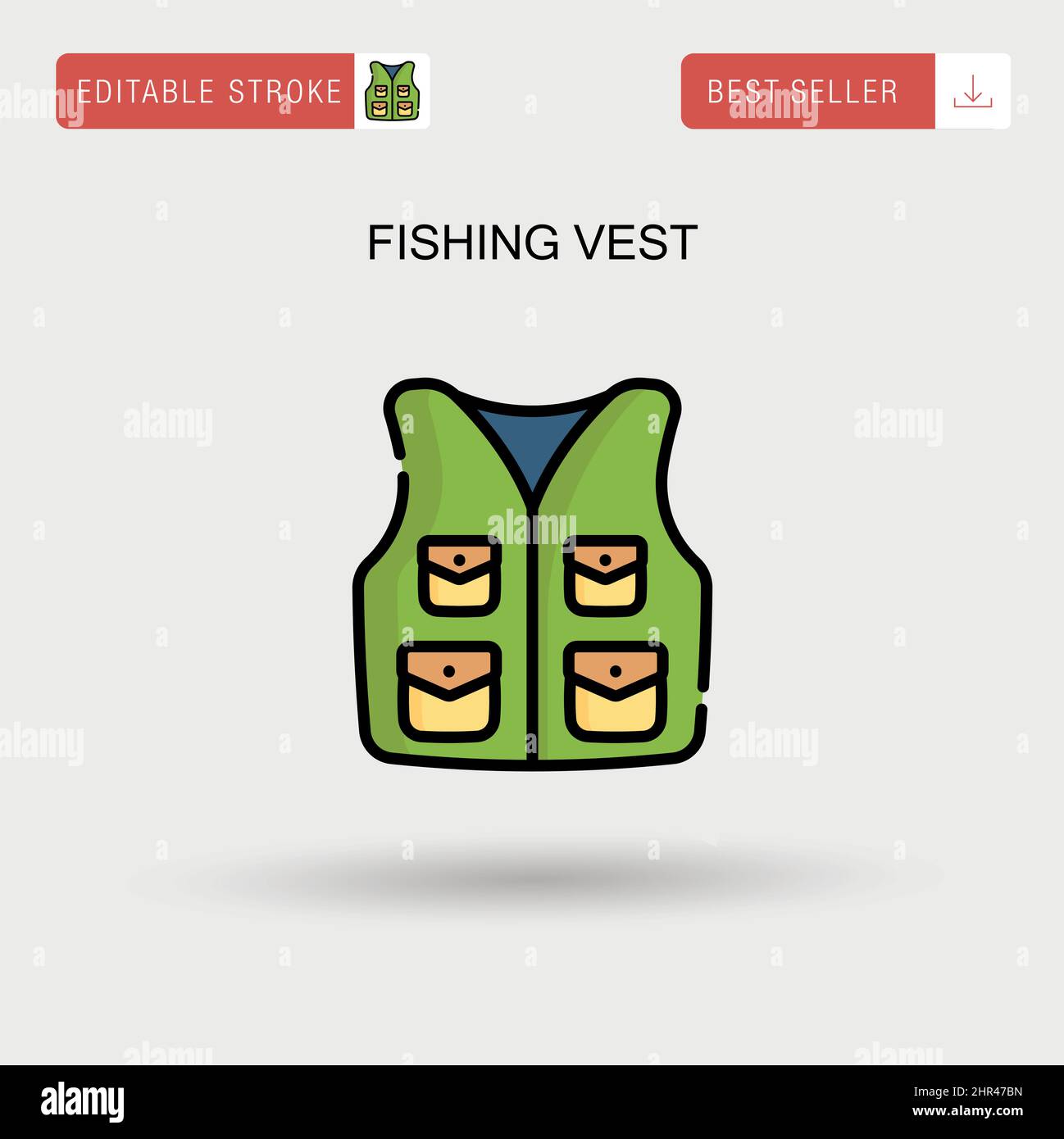 Fishing vest Simple vector icon Stock Vector Image & Art Alamy