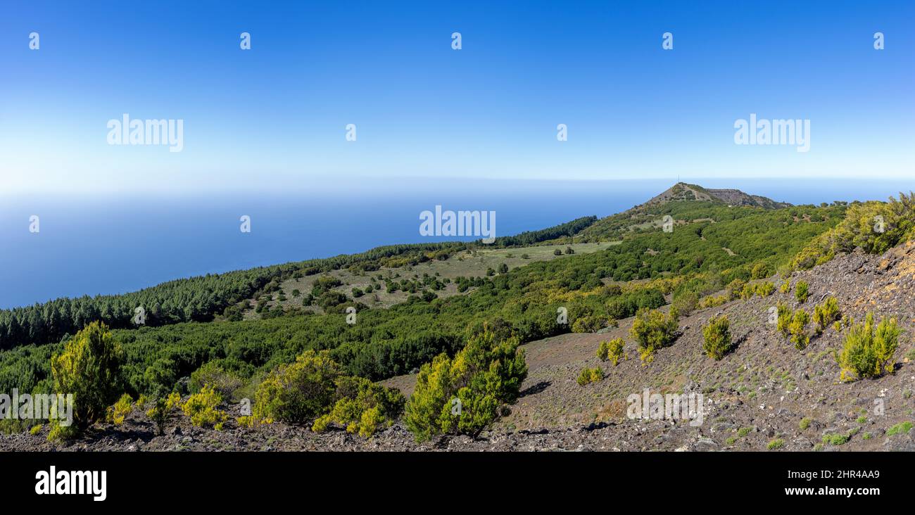El Hierro - forested picturesque landscape in the west of the island Stock Photo