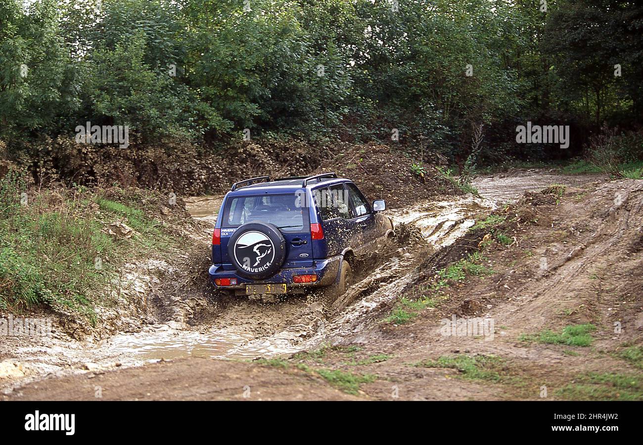 Ford Maverick GLX 4x4 SUV vehicles being tested off road Stock Photo