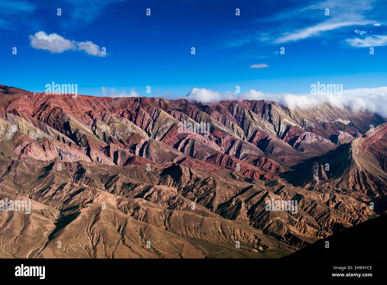 The beautiful view of the colorful rock formations. Quebrada de ...