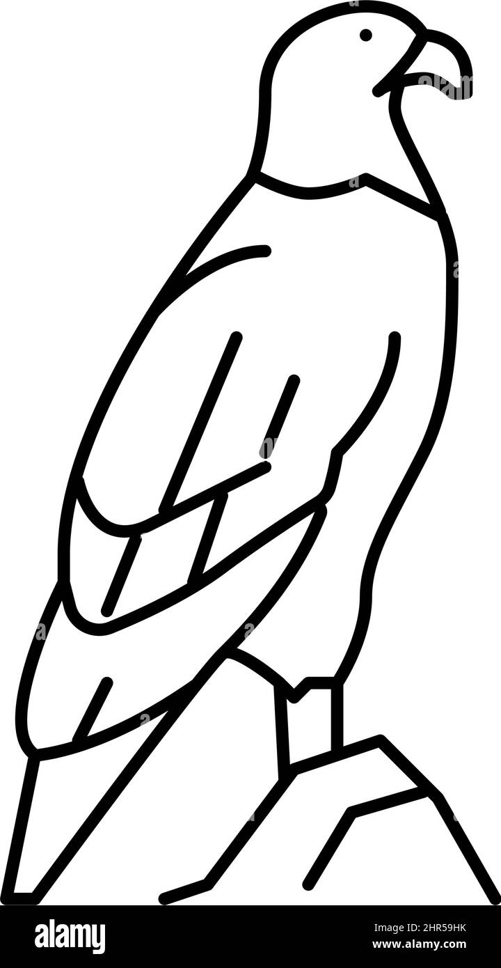 eagle bird in zoo line icon vector illustration Stock Vector