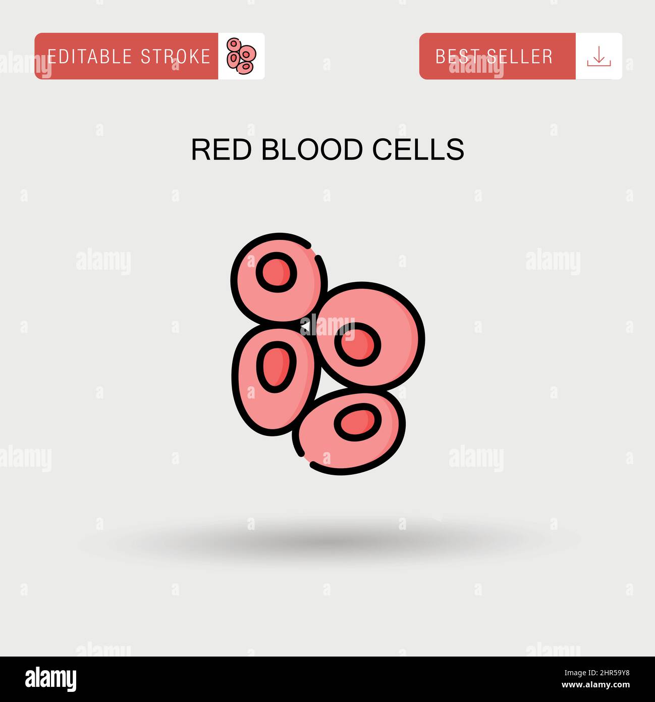 Red blood cells Simple vector icon. Stock Vector