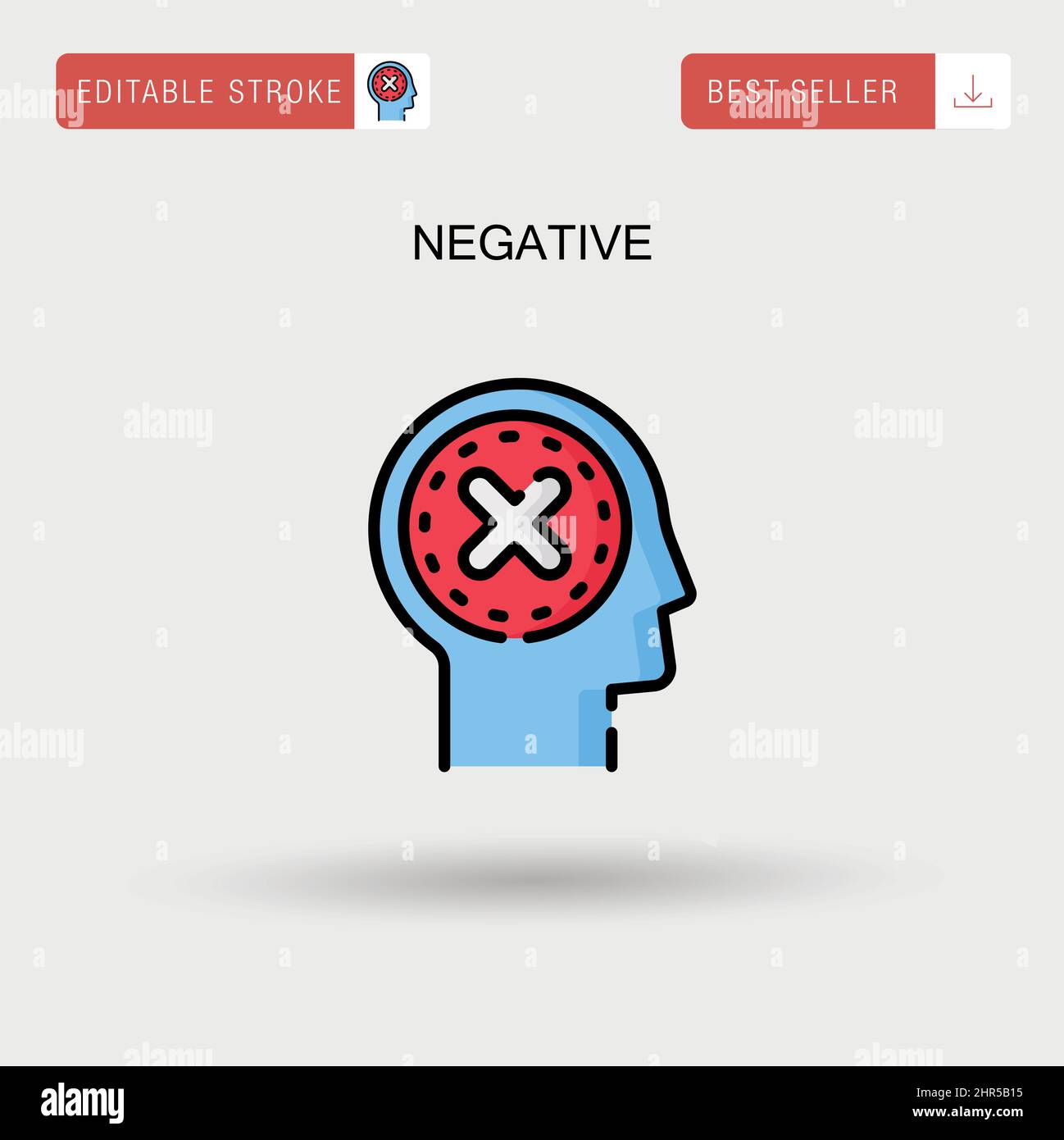 Negative Simple vector icon. Stock Vector